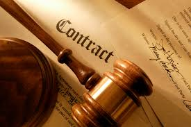 Legal Contract with gavel