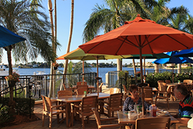 Patio seating dockside